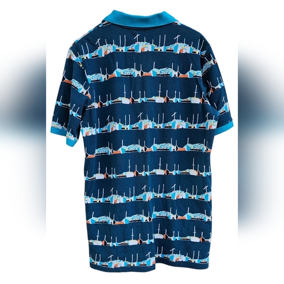 Lands' End - Men's Traditional Fit Polo with Graphic Abstract Design L/Tall - Picture 3 of 7